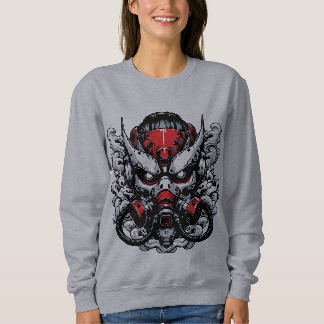 Cyber Oni: Rökkrigarmask T Shirt (Framsida)
