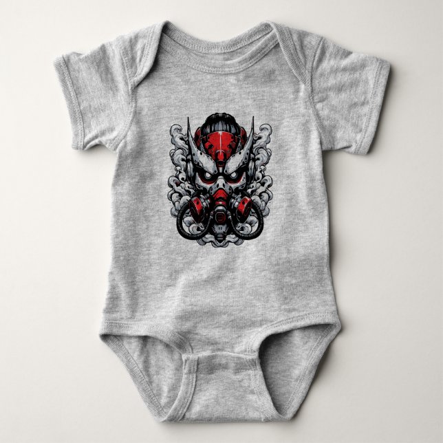 Cyber Oni: Rökkrigarmask T Shirt (Framsida)