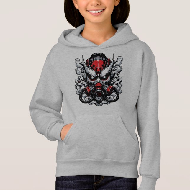 Cyber Oni: Rökkrigarmask T Shirt (Framsida)