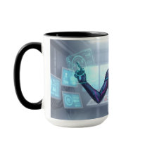 Cyber Oracle Mugg – Futuristisk Tech Anime Tjej