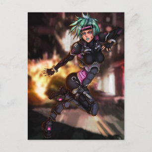Cyber Police Girl Vykort