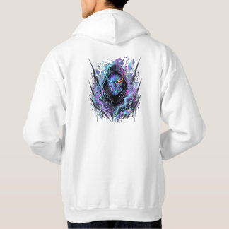 Cyber Psycho Mask | Futuristisk Neon Cyberpunk Gra Hoodie