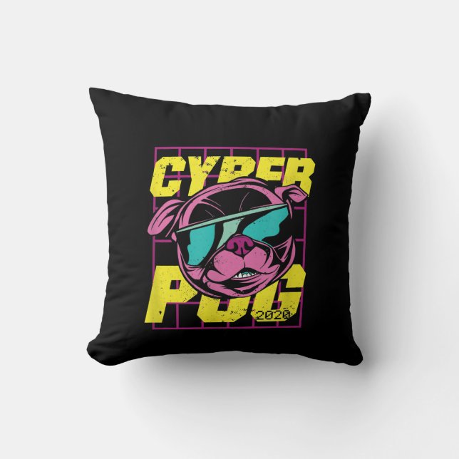 Cyber Pug 2021 Rolig hund Pug Design Kudde (Framsida)