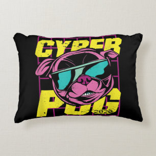 Cyber Pug   Coola Pug Hund Prydnadskudde