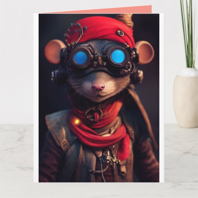 CYBER PUNK BIRTHDAY GREETING CARDS KORT (Framsida)