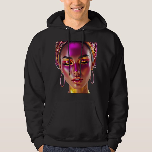 Cyber Queen Neon Glow hoodie (Framsida)
