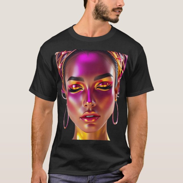 Cyber Queen Neon Glow T shirt (Framsida)