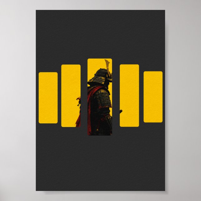 Cyber Samurai Japansk Krigare Bushido Konst Poster (Framsidan)
