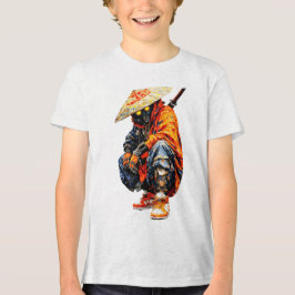 Cyber Samurai Palette Knife Orange  T Shirt
