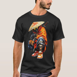 Cyber Samurai Palette Knife Orange  T Shirt