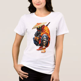 Cyber Samurai Palette Knife Orange  T Shirt
