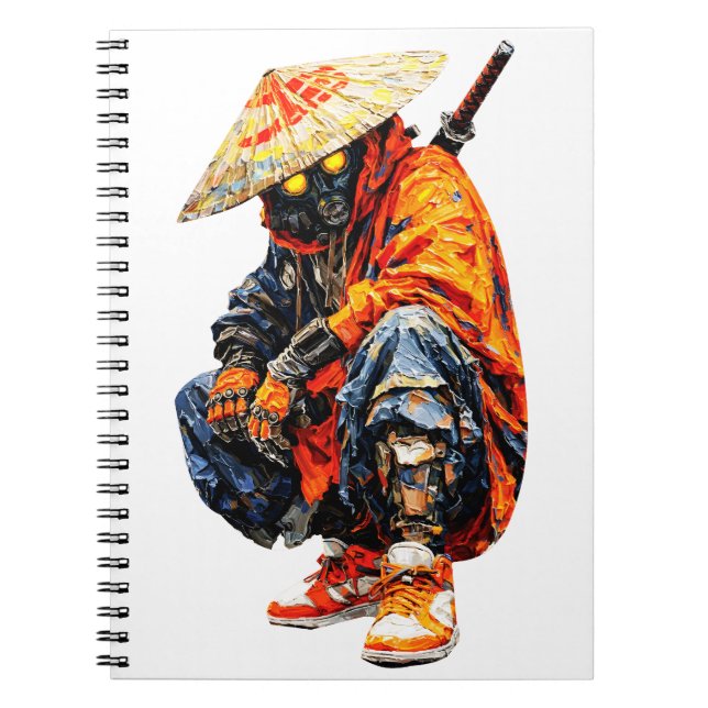 Cyber Samurai Palettkniv Orange Anteckningsbok (Framsidan)