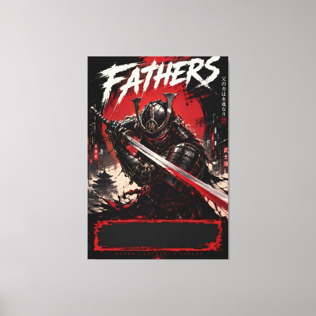 Cyber Samuraj Fäder Canvas Väggkonst (Framsida)