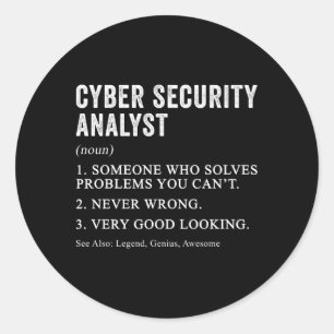 Cyber Security Analyst Definition Cybersecurity Hu Runt Klistermärke