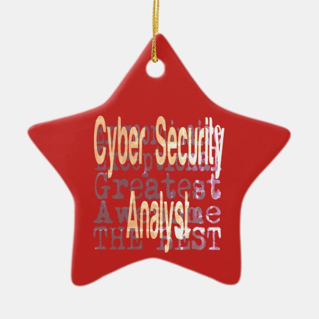 Cyber Security Analyst Extraordinaire Julgransprydnad Keramik (Framsidan)