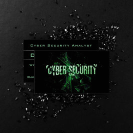 Cyber Security Analyst Modern Grönt Minimalist Visitkort