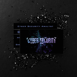 Cyber Security Analyst Modern Lila Blue Ombre Visitkort