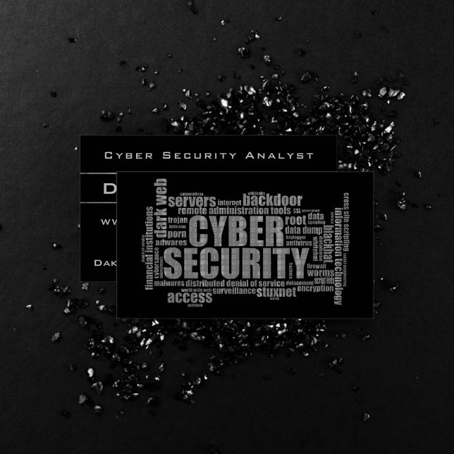 Cyber Security Analyst Professionell Smoky Grått Visitkort (Skapare uppladdad)