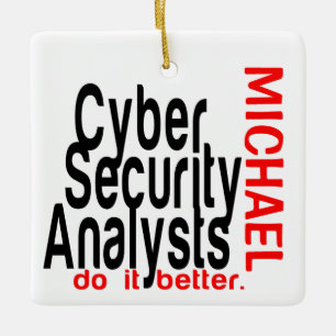 Cyber Security-analytiker gör det bättre ANPASSNIN Julgransprydnad Keramik
