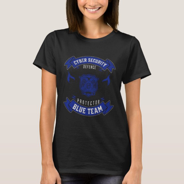 Cyber Security Blue Team Defender's Vapensköld T Shirt (Framsida)