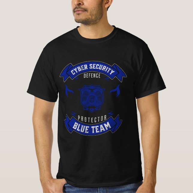 Cyber Security Blue Team Defender's Vapensköld T Shirt (Framsida)