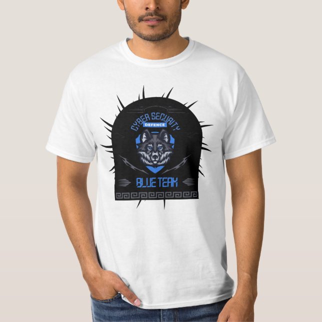 Cyber Security Blue Team Lone Guardian T Shirt (Framsida)
