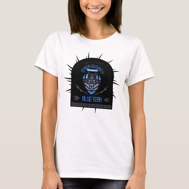 Cyber Security Blue Team Lone Guardian T Shirt (Framsida)