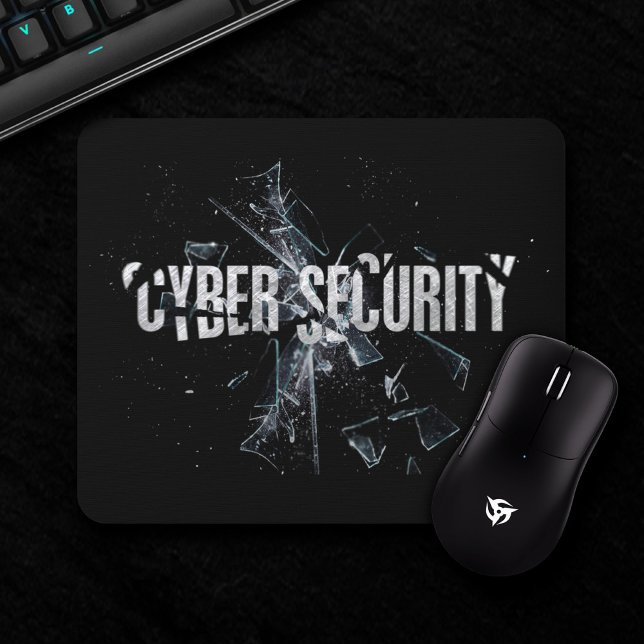 Cyber Security Coola Silver Glass Typography Moder Musmatta (Skapare uppladdad)