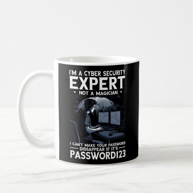 Cyber Security Expert för vit hacker och cyber W Kaffemugg (Vänster)