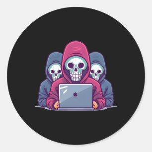 Cyber Security Expert för vit hacker och cyber W Runt Klistermärke