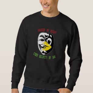 Cyber Security Expert Linux Penguin As Hacker Lång Ärmad Tröja
