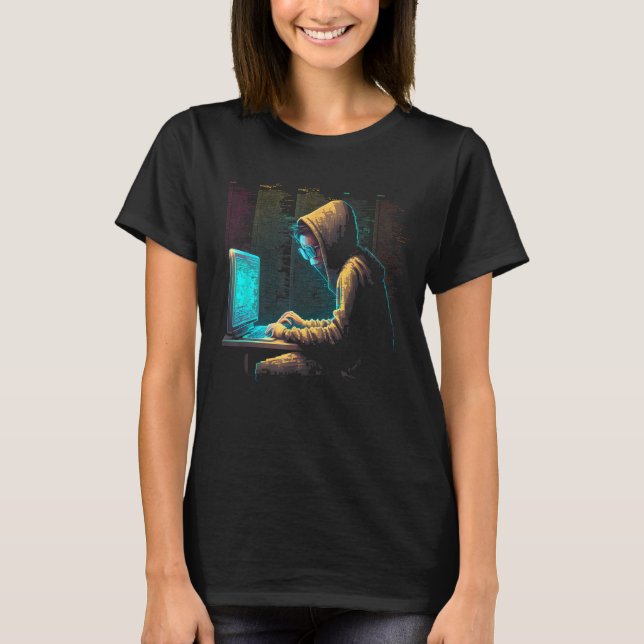 Cyber Security Expert Quote for White Hat Hacker 9 T Shirt (Framsida)