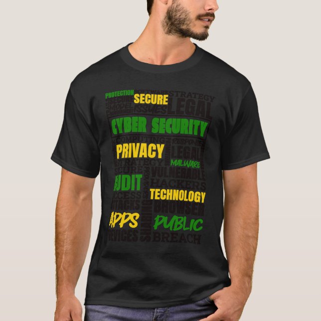 Cyber Security Hackers Secure Privacy Hacker IT ha T Shirt (Framsida)