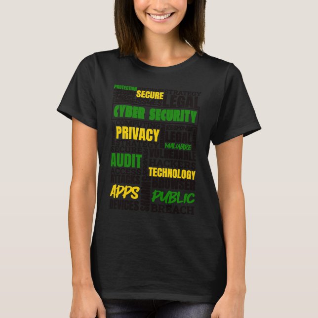 Cyber Security Hackers Secure Privacy Hacker IT Ha T Shirt (Framsida)