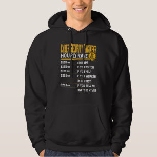 Cyber Security Ingenjör timtaxa för cybersäkerhet Hoodie