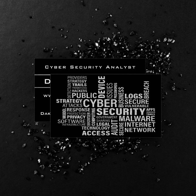 Cyber Security Intelligence Modern Silver Black Visitkort (Skapare uppladdad)