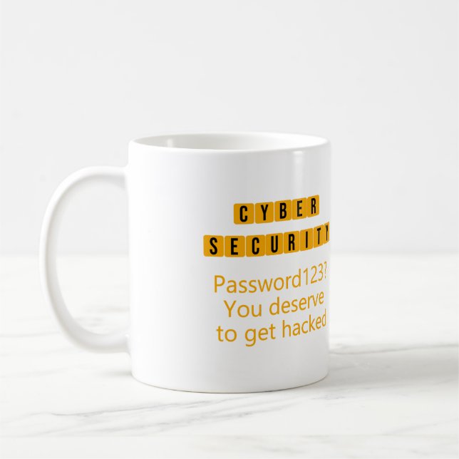 Cyber Security Password 123 - Säkerhetsofferter Kaffemugg (Vänster)