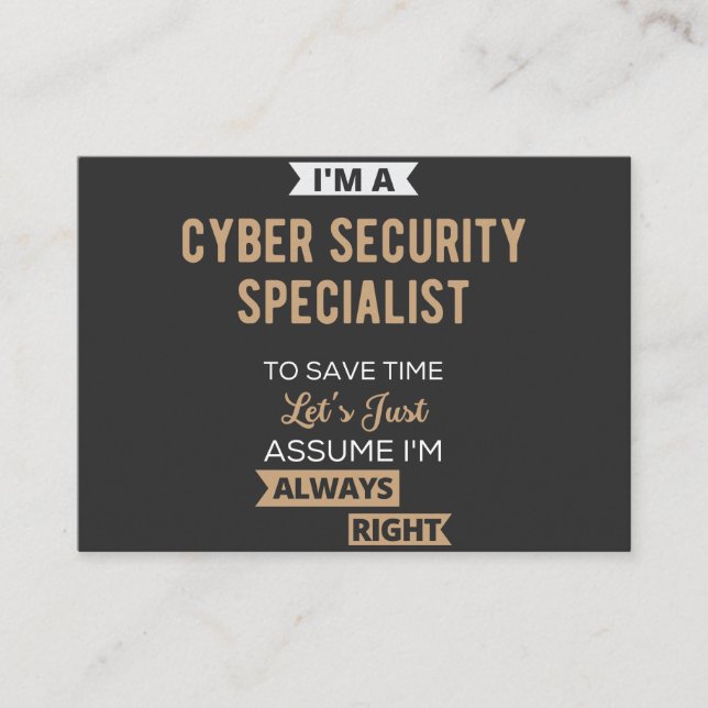 Cyber Security Specialist Visitkort (Framsida)