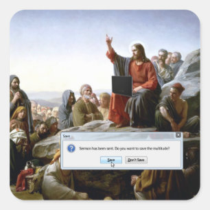 Cyber Sermon Funny Fyrkantigt Klistermärke