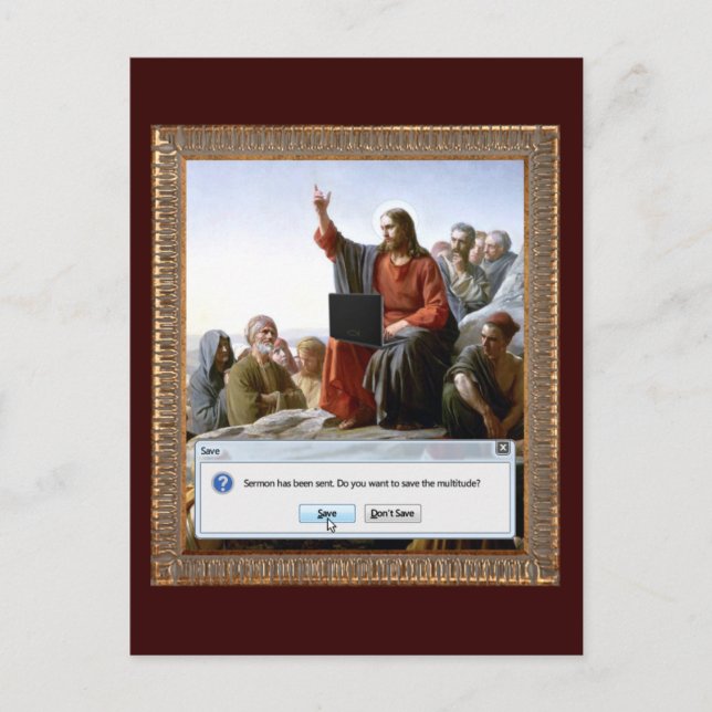 Cyber Sermon Funny Vykort (Framsida)