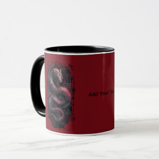 Cyber Serpent Röd Svart Kaffemugge Mugg