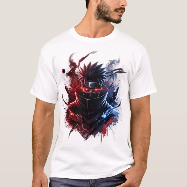 Cyber-Shinobi Shadow: Electric Eye Strike T-Shirt  (Framsida)