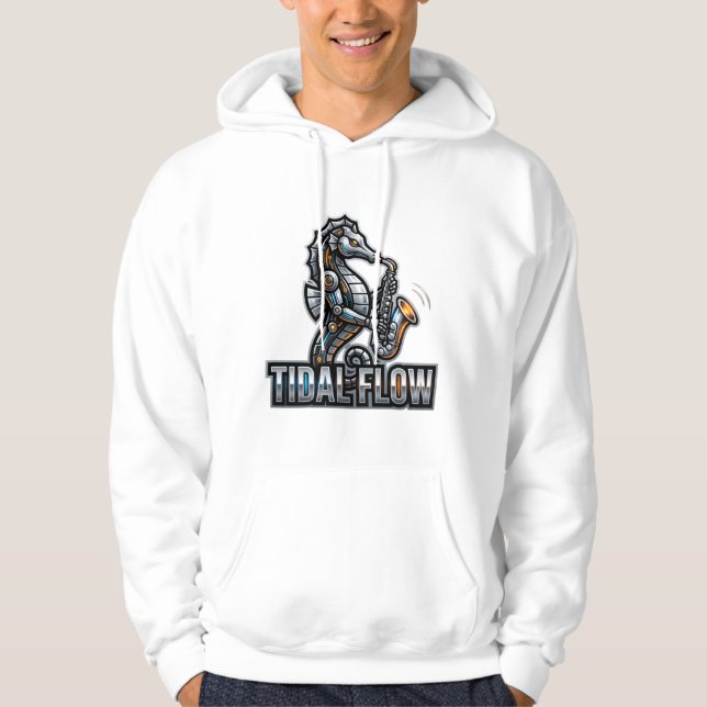 Cyber Sjöhäst Saxofon Hoodie (Framsida)