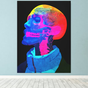Cyber Skull – Futuristisk Anatomi Konst Canvastryck