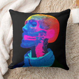 Cyber Skull – Futuristisk Anatomi Konst Kudde