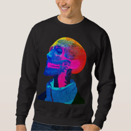 Cyber Skull - Futuristiska Anatomy Art Lång Ärmad Tröja