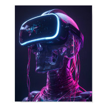 Cyber Skull VR — Futuristiskt spelposter