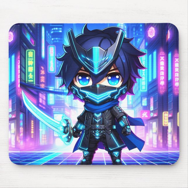 Cyber Slash - Chibi Ninja Battle Mousepad Musmatta (Framsidan)
