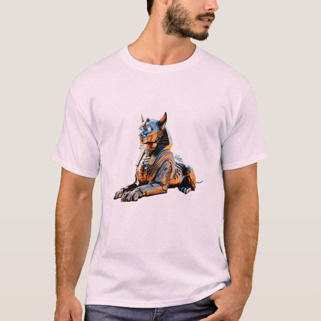 Cyber Sphinx Guardian T Shirt (Framsida)