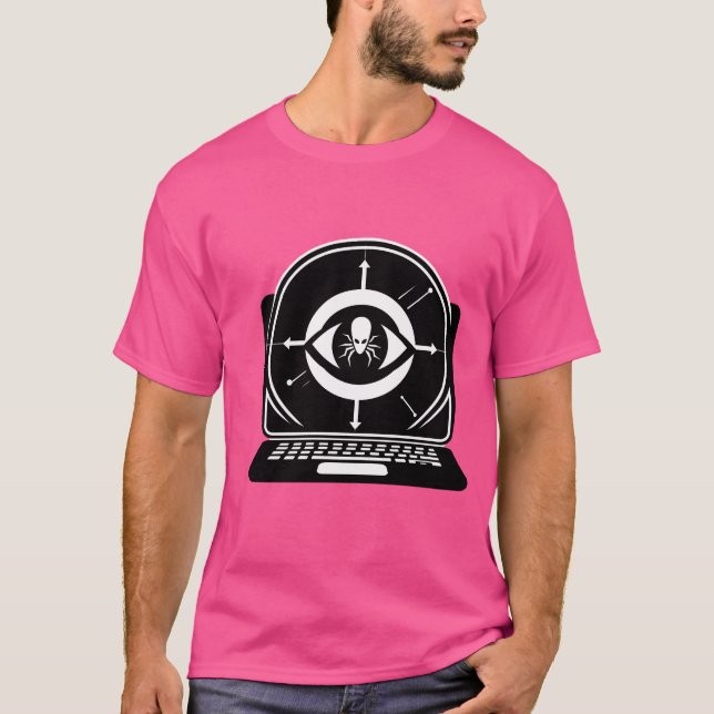 "Cyber Spy Vision: Modern teknik Art" T Shirt (Framsida)